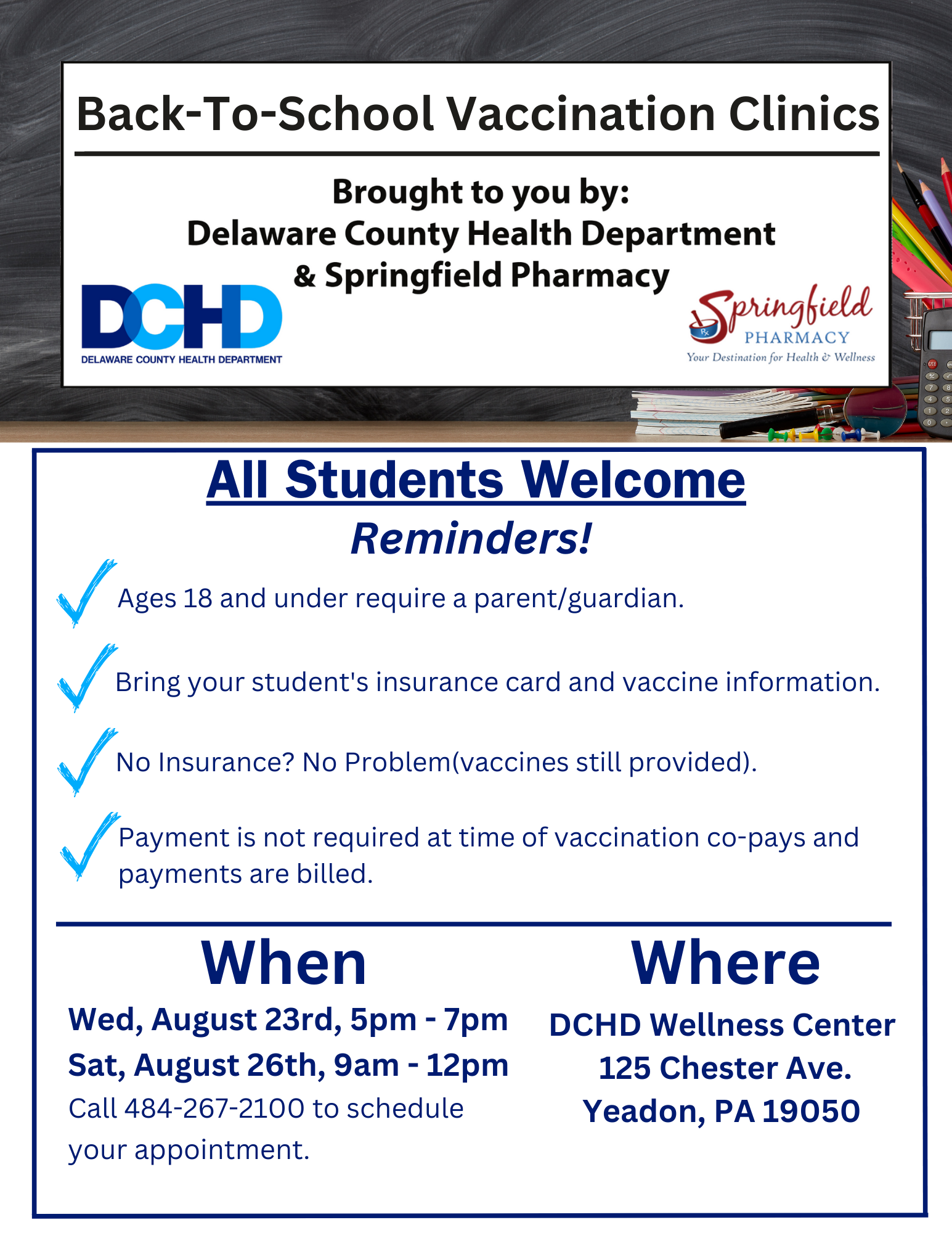 Delaware County Health Department Back-To-School Vaccination Clinics - WPSD