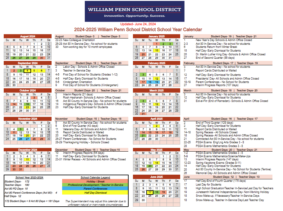 District Calendar - WPSD